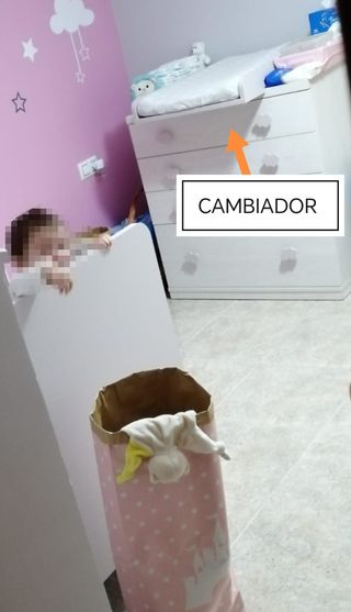 Cuna convertible 140x70 + Cómoda-cambiador, ROS