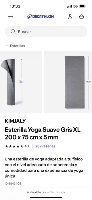 Esterilla de yoga gris