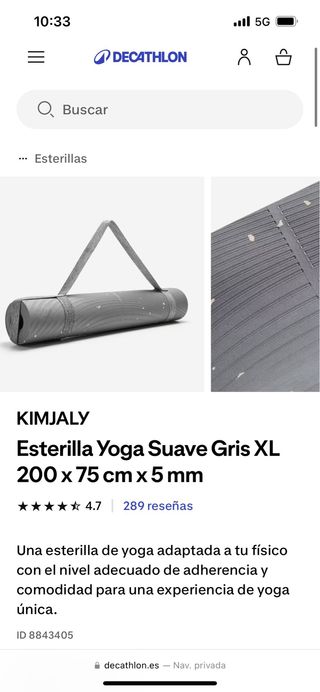 Esterilla de yoga gris