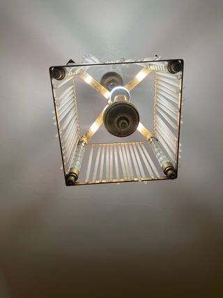 Lámpara de techo vintage cristal y metal