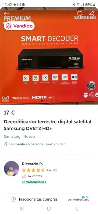 Decodificador Samsung Smart Decoder TDT SAT