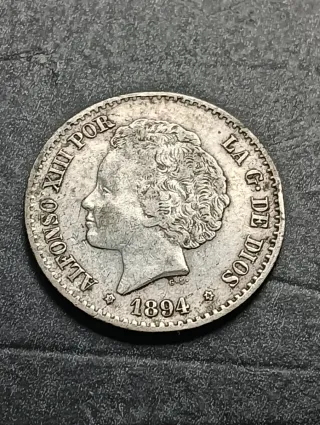 Moneda Plata 50 Céntimos Alfonso XIII 1894