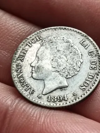 Moneda Plata 50 Céntimos Alfonso XIII 1894