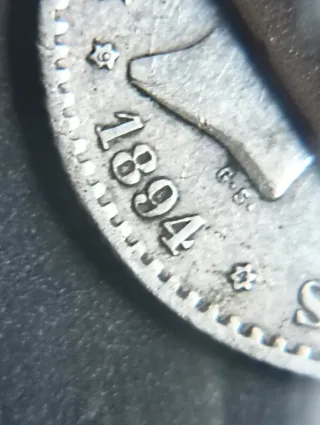 Moneda Plata 50 Céntimos Alfonso XIII 1894