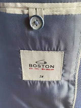 Americana Boston Hombre Azul Gris
