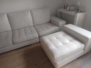Sofá chaiselongue tela beige
