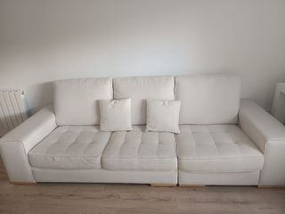 Sofá chaiselongue tela beige