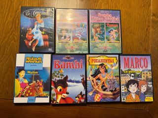 Lote 7 DVDs Películas Infantiles Clásicas