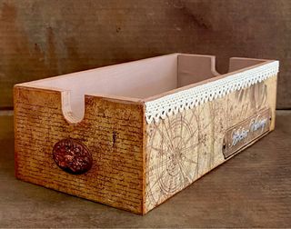 Cajón de madera Vintage 25 cm