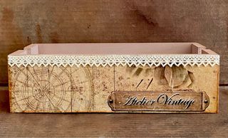 Cajón de madera Vintage 25 cm