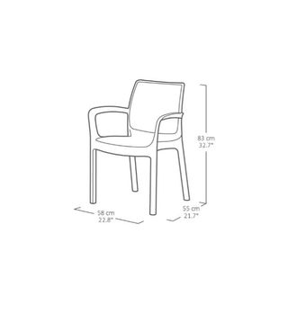 3 Sillas de jardín - plástico KETER