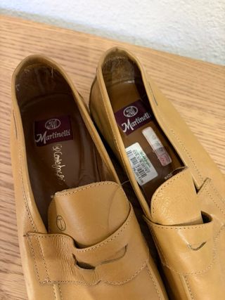 Mocasines de piel color coñac