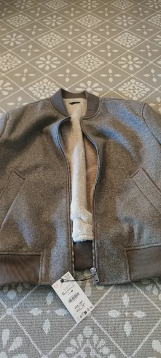 Chaqueta bomber marrón forrada XL