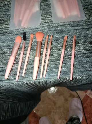 Set de brochas de maquillaje rosa