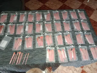 Set de brochas de maquillaje rosa