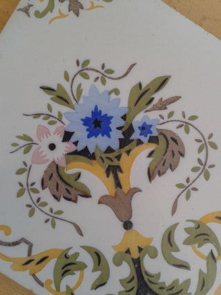 A2 AZULEJO MODERNISTA FLORES ANTIGUO