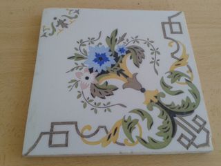 A2 AZULEJO MODERNISTA FLORES ANTIGUO