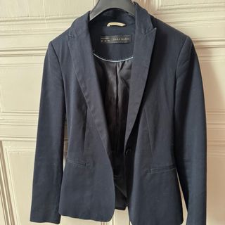 Americana Zara Basic Mujer Talla S Azul