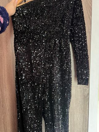 Mono lentejuelas negro y terciopelo