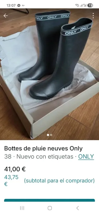 Botas de agua ONLY negras talla 38