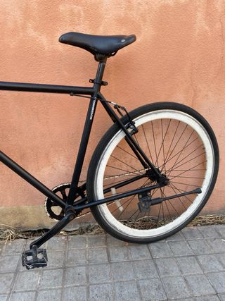 Bicicleta Fixie Negra Ruedas Blancas