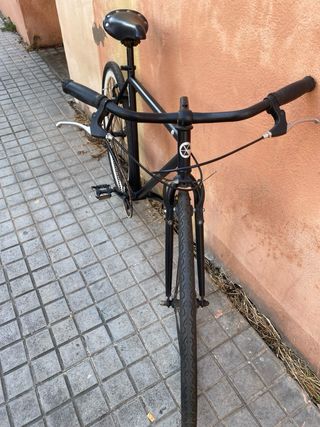 Bicicleta Fixie Negra Ruedas Blancas
