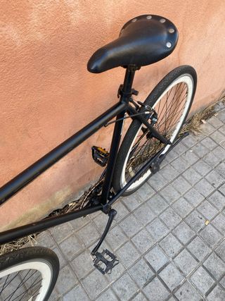 Bicicleta Fixie Negra Ruedas Blancas