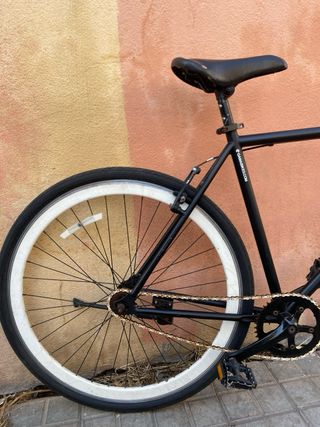 Bicicleta Fixie Negra Ruedas Blancas