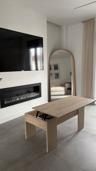 Mesa de centro elevable de madera