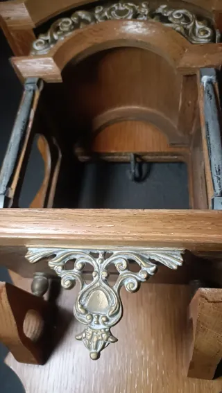 Caja Reloj Pared Vintage Madera Metal