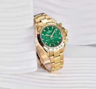 Reloj Rolls Timi automático Hombre Dorado y Verde