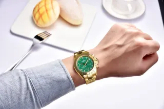 Reloj Rolls Timi automático Hombre Dorado y Verde