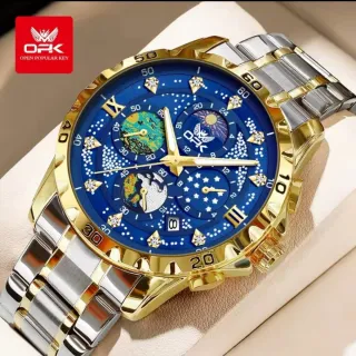 Reloj OPK Hombre Azul y Dorado