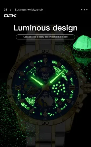 Reloj OPK Hombre Azul y Dorado