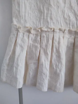 Traje chaqueta y falda blanco roto T40