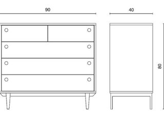 Cómoda blanca y madera clara
