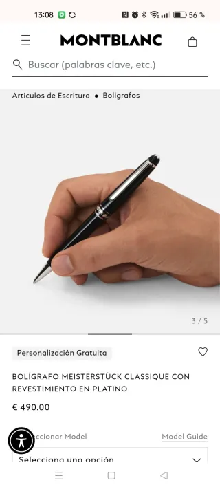 Bolígrafo Montblanc Negro y Plateado