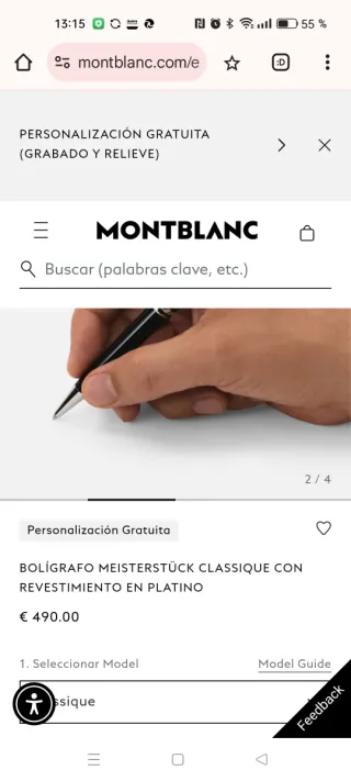 Bolígrafo Montblanc Negro y Plateado