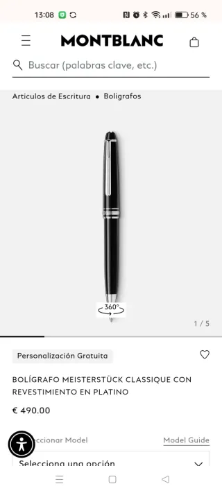 Bolígrafo Montblanc Negro y Plateado