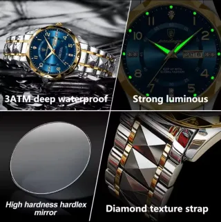 Reloj Poedagar Azul y Dorado Hombre