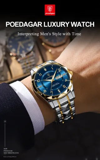 Reloj Poedagar Azul y Dorado Hombre