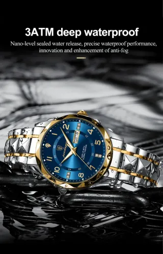 Reloj Poedagar Azul y Dorado Hombre