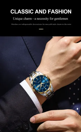 Reloj Poedagar Azul y Dorado Hombre