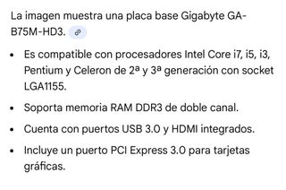 Placa Base Gigabyte GA-B75M-HD3