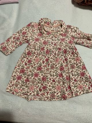 Vestido floral niña manga larga