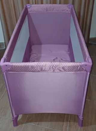 Parque infantil plegable rosa