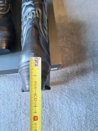 Stivali texani tutti in pelle vitello neri