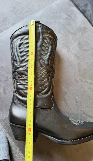 Stivali texani tutti in pelle vitello neri