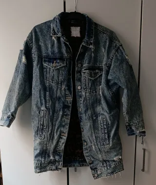 Cazadora vaquera invierno larga forro animal print