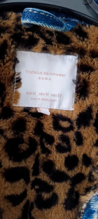 Cazadora vaquera invierno larga forro animal print